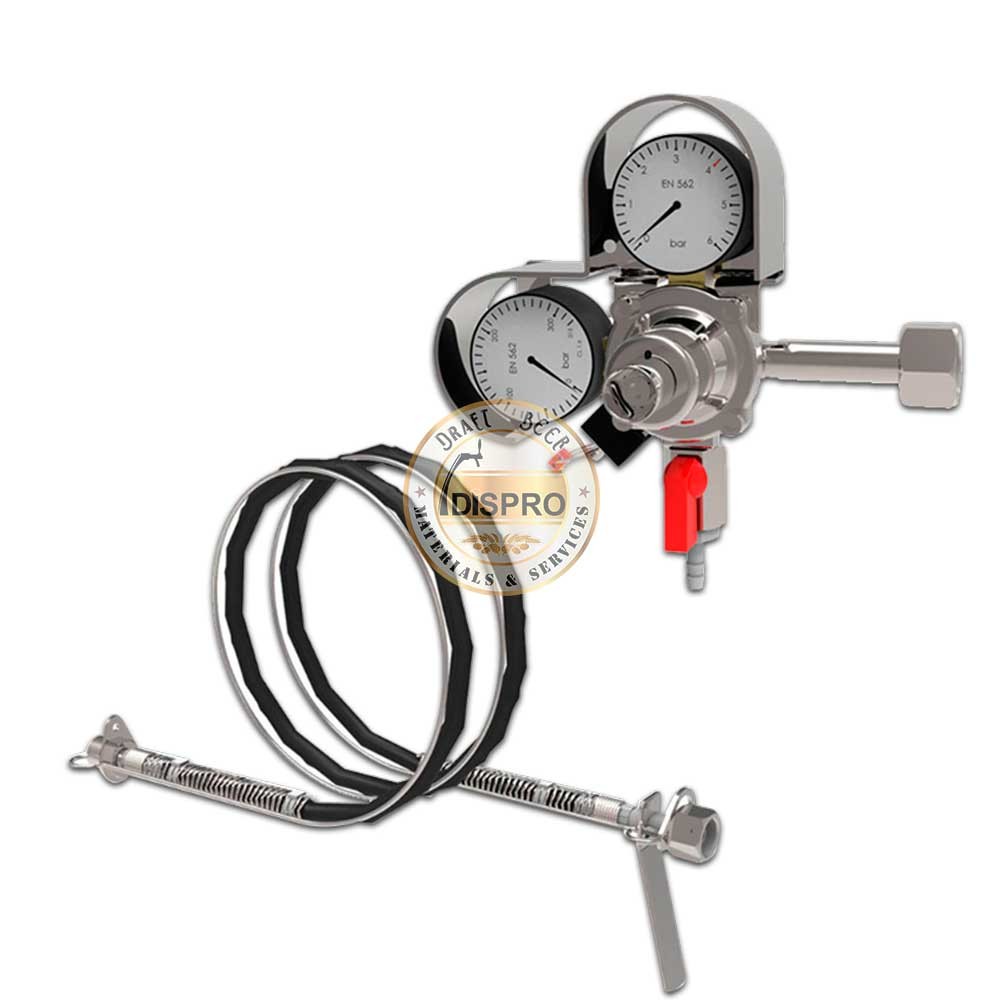 Regulador Plus 1 Cuerpo Dispro HK G1/2" 2 Salidas 5/16" con Latiguillo