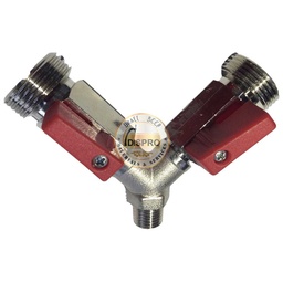 [PM034] Bifurcador Con Llave Rosca G1/4 - 2 x 5/8"