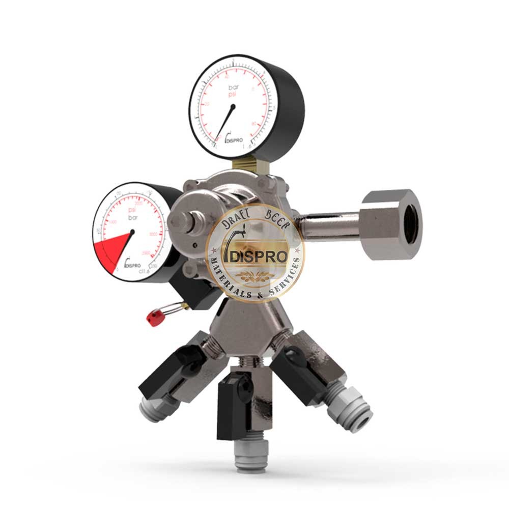 Regulador Eco 1 Cuerpo Dispro Rosca G1/2&quot; 3 Espigas 5/16&quot;